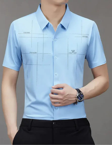 Load image into Gallery viewer, Summer New Men&#39;s Short-sleeved Shirt Seamless Business Shirt
