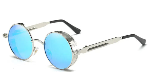 Load image into Gallery viewer, Retro Steampunk Round Sunglasses – Vintage Metal Designer Shades
