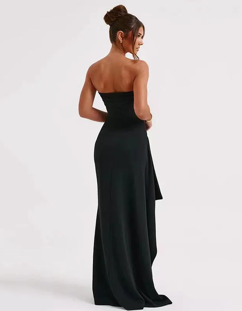 Load image into Gallery viewer, Women&#39;s Line Up Collar With Sexy Backless High Slit Dress
