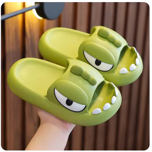 Load image into Gallery viewer, Cute Cartoon Monster Slippers – Non-Slip Platform Slides for Kids &amp; Adults&quot;
