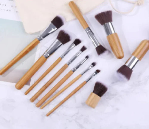 Load image into Gallery viewer, 11 bamboo handles makeup brush
