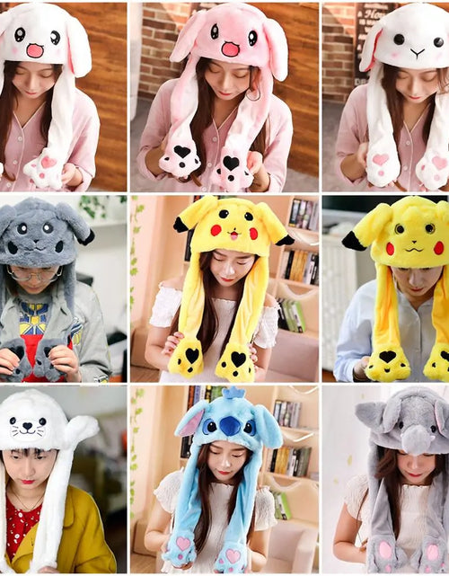 Load image into Gallery viewer, Rabbit Ear Airbag Hat: Fun Plush Toy Cap for Kids and Adults
