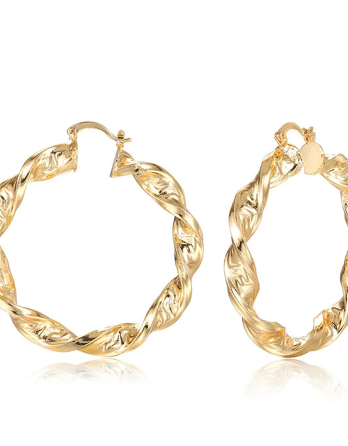 Load image into Gallery viewer, Twist Big Round Hoop Earrings
