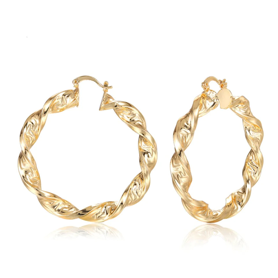 Twist Big Round Hoop Earrings