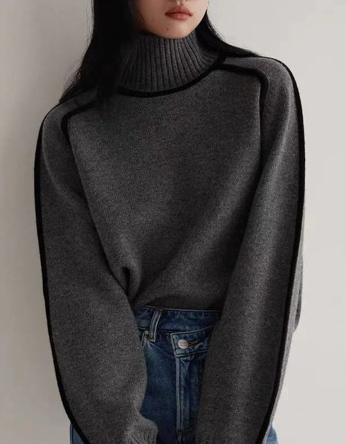 Load image into Gallery viewer, Cozy Turtleneck Knitted Sweater
