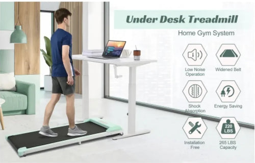 Load image into Gallery viewer, 2-in-1 Under Desk Electric Treadmill 2.5HP with Remote Control &amp; Display for Home, Office, and Gym
