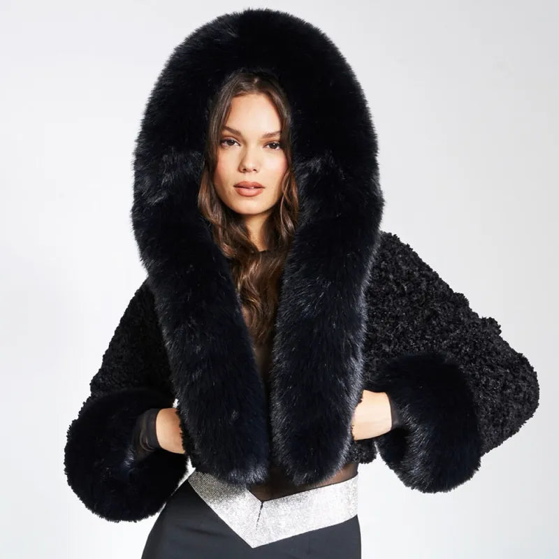 Women's New Fall Winter Hooded Fur Collar Coat