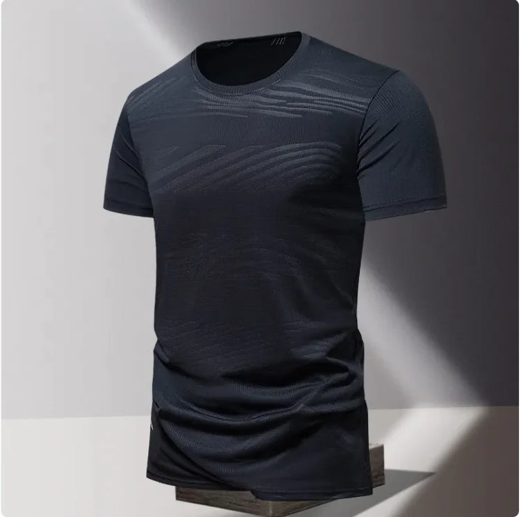 Men's Summer Ice Silk Running Tee – Lightweight & Breathable Short Sleeve