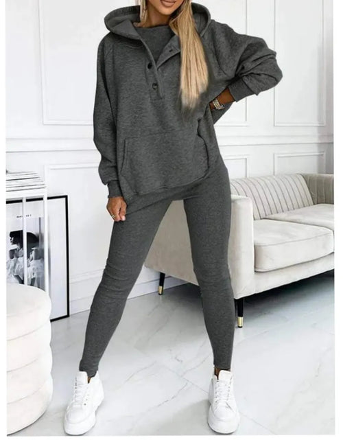 Load image into Gallery viewer, Women&#39;s Solid Color Vest Hoodie And Pants Set
