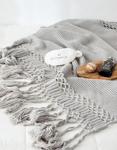 Load image into Gallery viewer, Handmade Hollow Tassel Blanket
