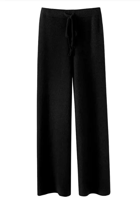 Cozy Drape Women's Knit Wide-Leg Pants