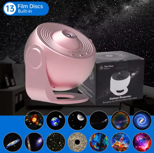 Load image into Gallery viewer, Galaxy Projector Night Light – 360° Rotating Starry Sky Lamp for Kids, Bedroom Decor, and Gifts
