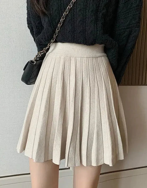 Load image into Gallery viewer, High Waist Knitted Mini Skirt
