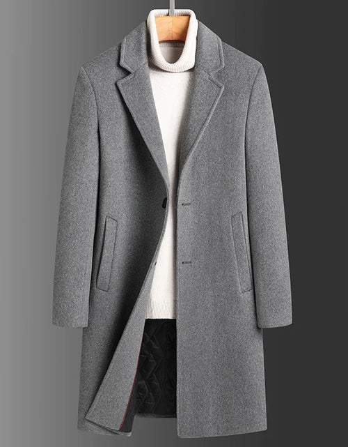 Load image into Gallery viewer, Men&#39;s Slim Fit Wool Trench Coat
