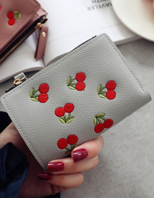 Load image into Gallery viewer, Cherry Embroidered Small Wallet
