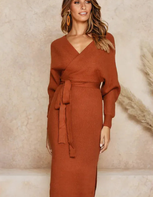 Load image into Gallery viewer, Cozy Knit Sweater Dress
