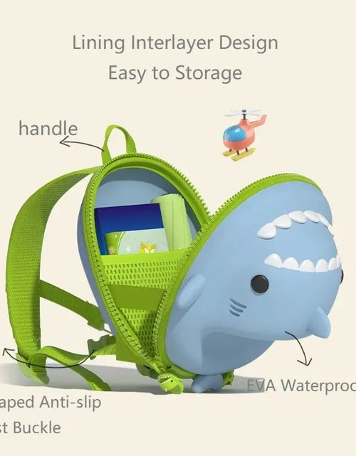 Load image into Gallery viewer, 3D Shark Toddler Kindergarten School Bags
