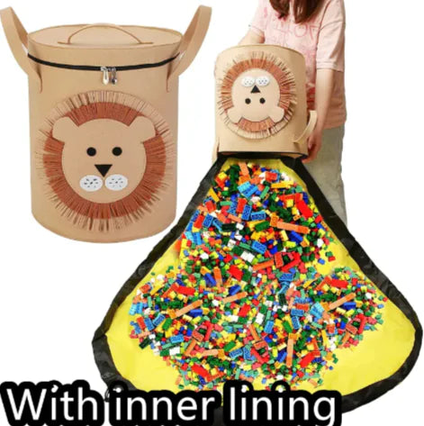 Load image into Gallery viewer, 2-in-1 Felt Toy Storage Bag &amp; Play Mat
