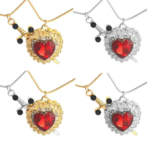 Heart-shaped Pendant Diamond-embedded Love Necklace