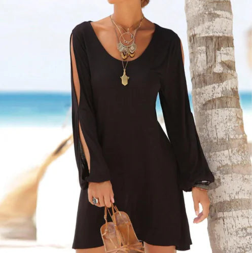 Load image into Gallery viewer, Summer Hollow Out Sleeve Mini Dress
