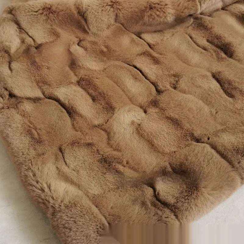 Soft Sofa with Mink Embossed Fur Blanket