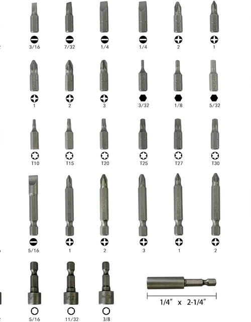 Load image into Gallery viewer, 37 Piece Impact Screwdriver Bit Set Nut Driver Torx Phillips Tool Magnetic Drill
