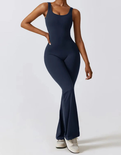 Load image into Gallery viewer, Women&#39;s Sports Style Hollow Back Bodysuit Yoga Jumpsuit
