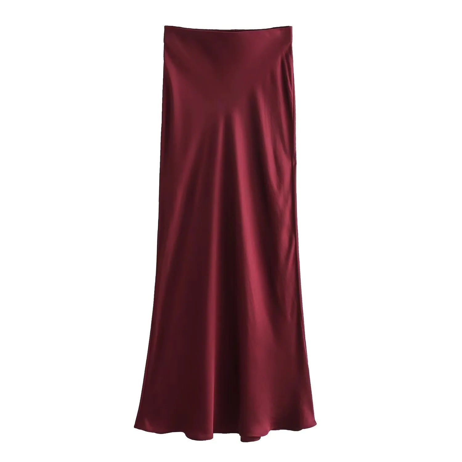 Women's Satin Pleated Midi Skirt