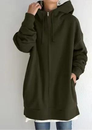 Load image into Gallery viewer, Long Hoodie Fleece Sweater
