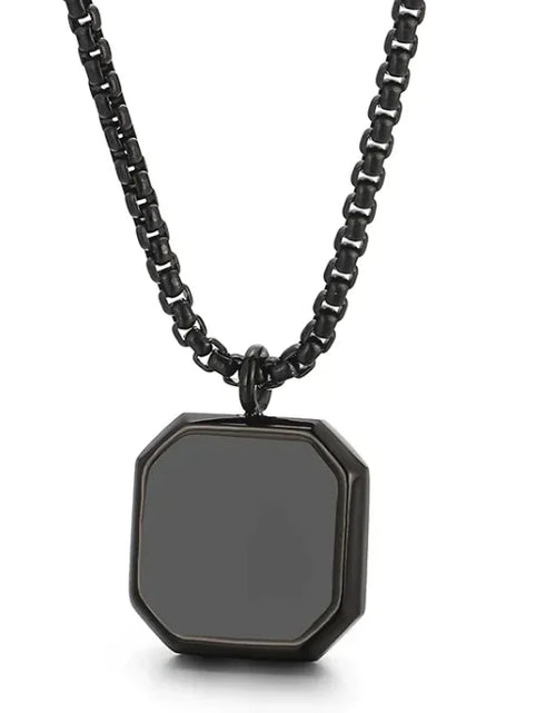 Load image into Gallery viewer, Square Mirror Drop Oil Pendant Simple Stylish Glossy Photo Frame Necklace
