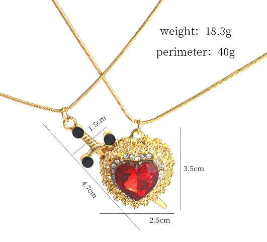 Heart-shaped Pendant Diamond-embedded Love Necklace