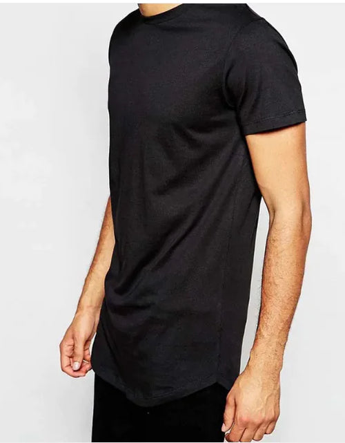 Load image into Gallery viewer, High Street Extended Base Men&#39;s Circular Lower Hem T-shirt Top Summer
