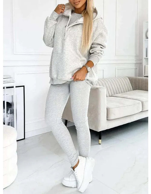 Load image into Gallery viewer, Women&#39;s Solid Color Vest Hoodie And Pants Set
