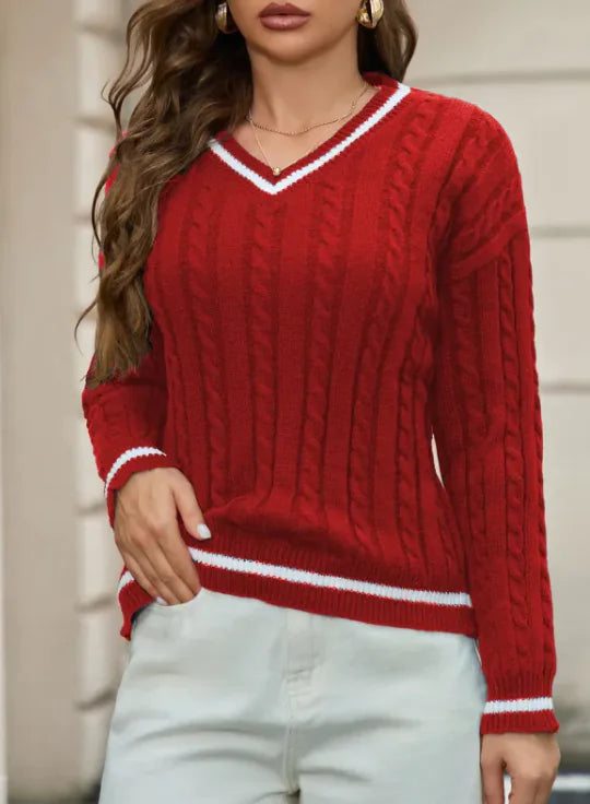 Twist Charm V-Neck Sweater