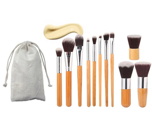 Load image into Gallery viewer, 11 bamboo handles makeup brush
