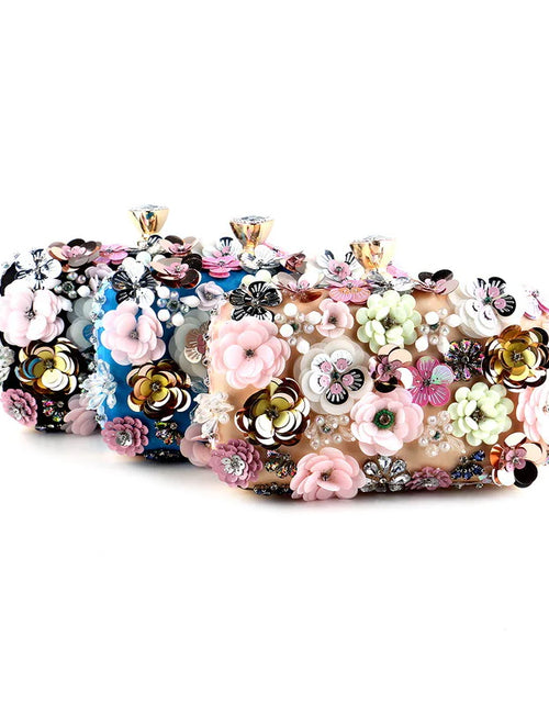 Load image into Gallery viewer, 3D Beaded Floral Clutch
