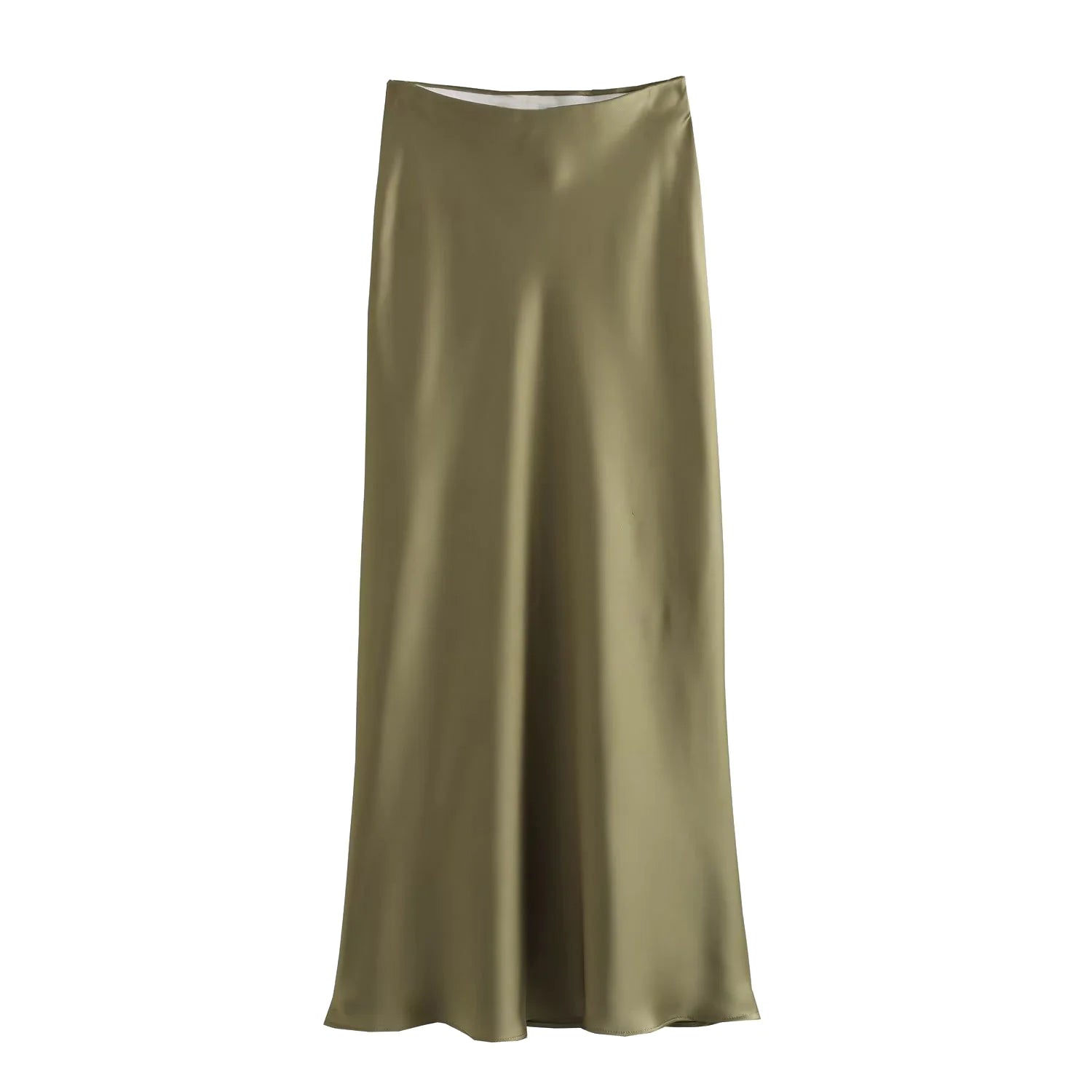 Women's Satin Pleated Midi Skirt