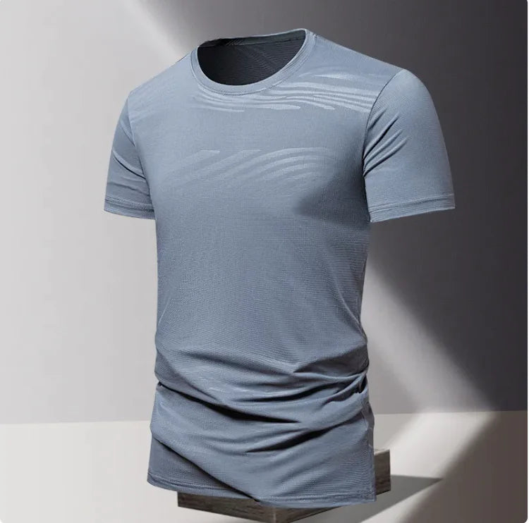 Men's Summer Ice Silk Running Tee – Lightweight & Breathable Short Sleeve