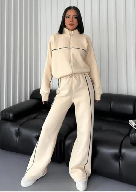 Load image into Gallery viewer, Women&#39;s Long Sleeve Half-Turtleneck Cardigan &amp; Trousers Set
