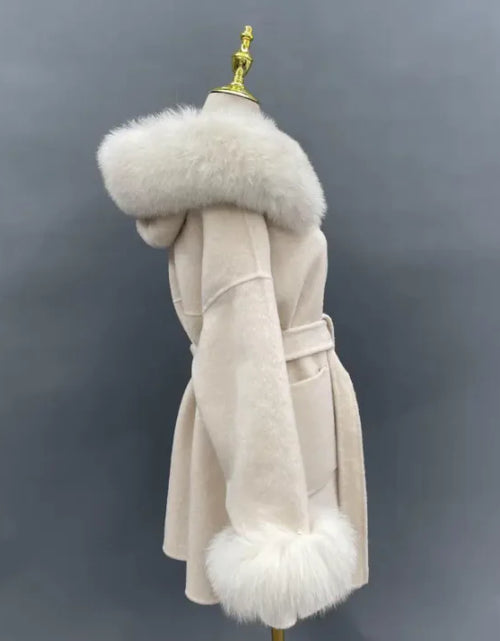 Load image into Gallery viewer, Fur Collar Hood Woolen Coat
