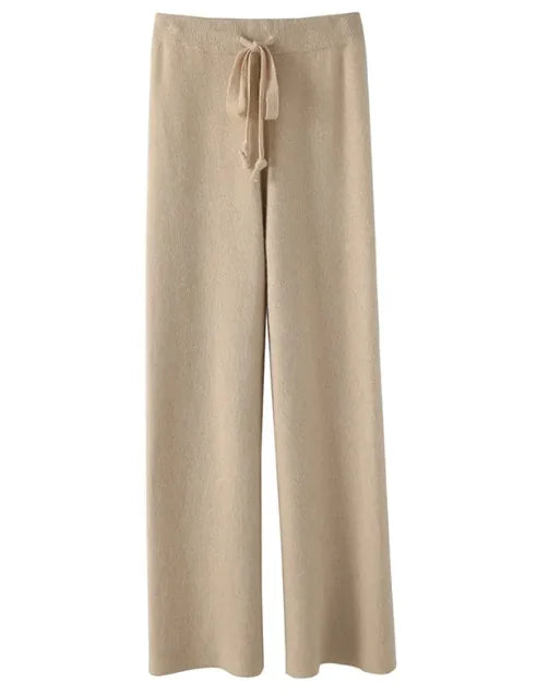 Cozy Drape Women's Knit Wide-Leg Pants