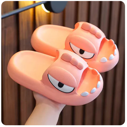 Load image into Gallery viewer, Cute Cartoon Monster Slippers – Non-Slip Platform Slides for Kids &amp; Adults&quot;
