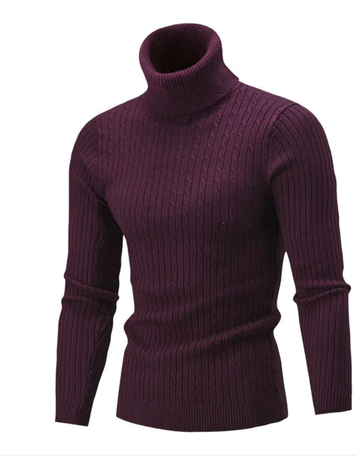 Load image into Gallery viewer, Men&#39;s Slim-Fit Knitted Turtleneck Sweater - Solid Color
