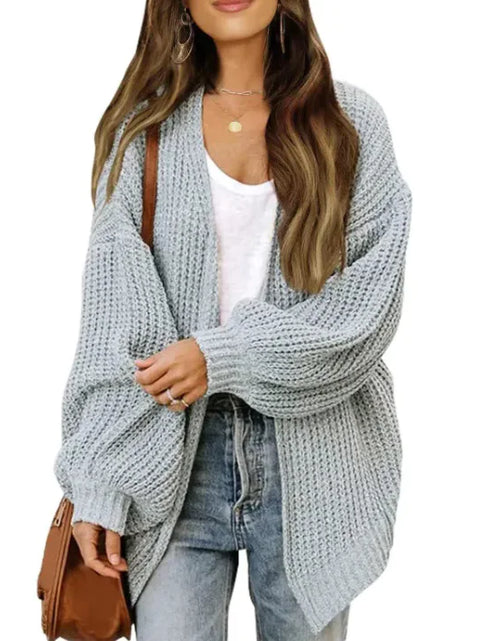 Load image into Gallery viewer, Loose Retro Sweater Coat Women&#39;s Mid-length Knitted Cardigan
