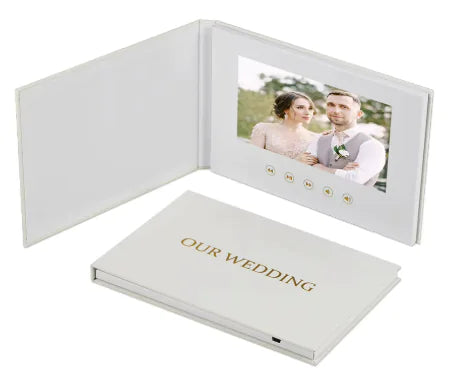 Load image into Gallery viewer, Wedding 7 Inch Video Linen Greeting Card
