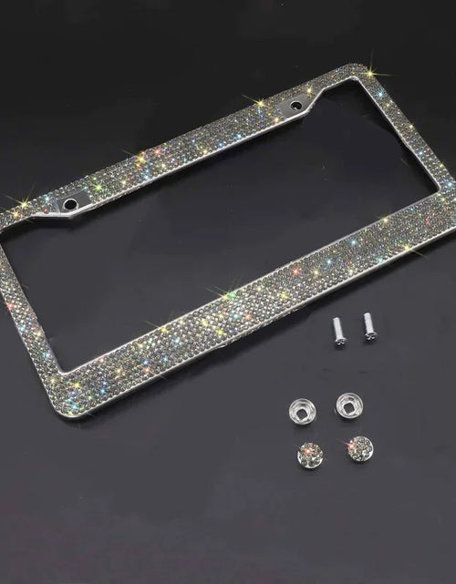 Load image into Gallery viewer, 2PCS Bling License Plate Frame Glitter Crystal Sparkling Rhinestone Diamond Caps
