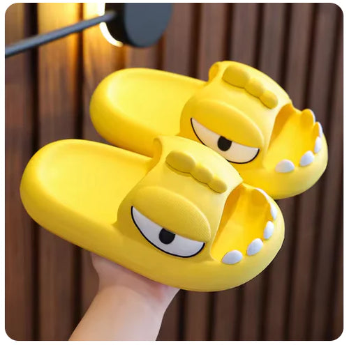 Load image into Gallery viewer, Cute Cartoon Monster Slippers – Non-Slip Platform Slides for Kids &amp; Adults&quot;
