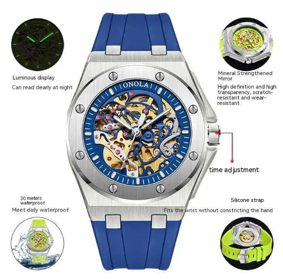 ONOLA Automatic Mechanical Skeleton Watch