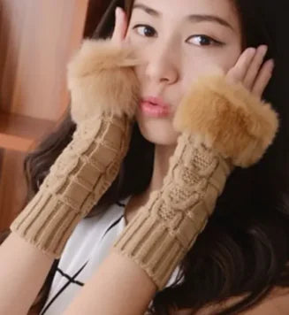 Load image into Gallery viewer, Women Plush Half Finger Gloves
