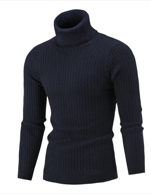 Load image into Gallery viewer, Men&#39;s Slim-Fit Knitted Turtleneck Sweater - Solid Color
